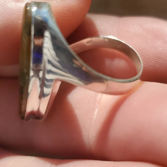 New Men's Bloodstone 925 Silver Ring. - Picture 7 of 12
